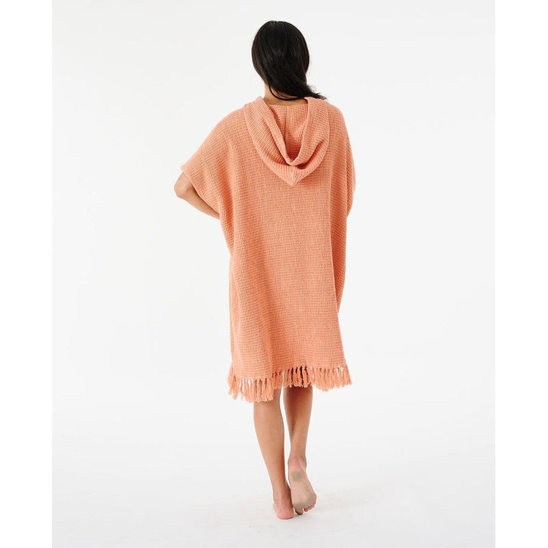 Rip Curl Hooded Towel Poncho Stonewash - light coral