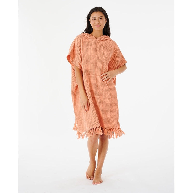 Rip Curl Hooded Towel Poncho Stonewash - light coral