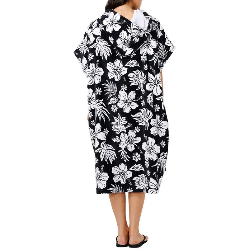 Rip Curl Poncho Mixed Hooded Towel - Blackwhite