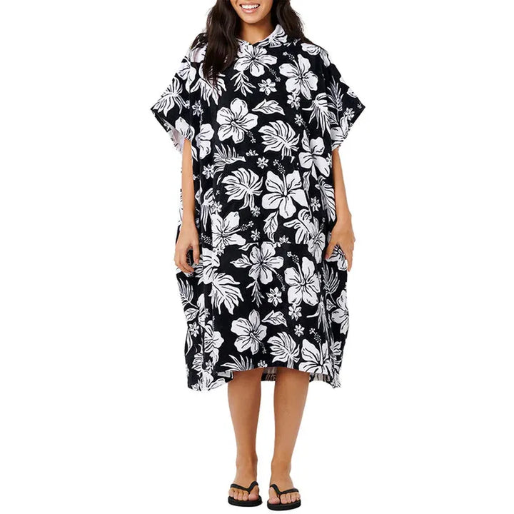 Rip Curl Poncho Mixed Hooded Towel - Blackwhite