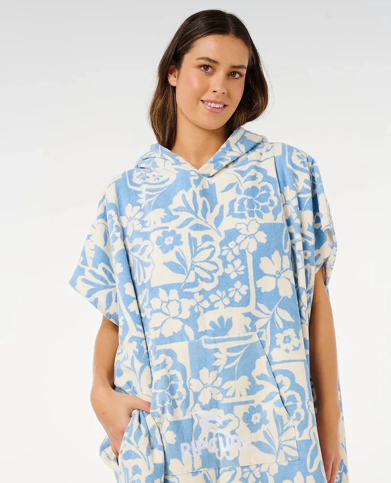 Rip Curl Poncho Mixed Hooded Towel - Blissful Blue
