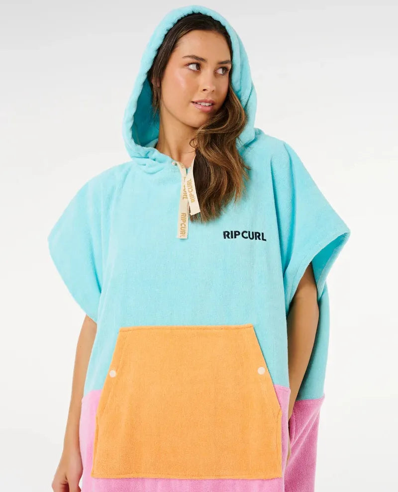 Rip Curl Poncho Premium Surf Hooded Towel - Light Sea Blue