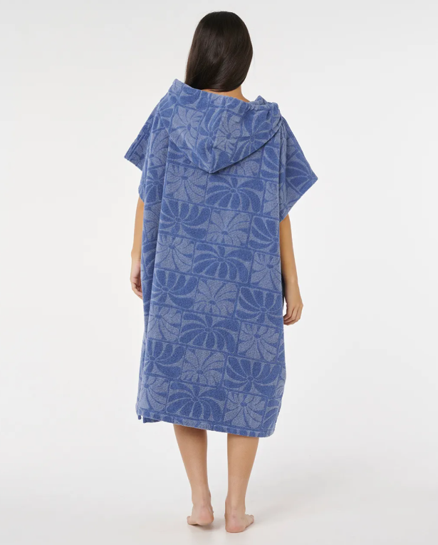 Rip Curl Poncho Premium Surf Hooded Towel - blue flowers