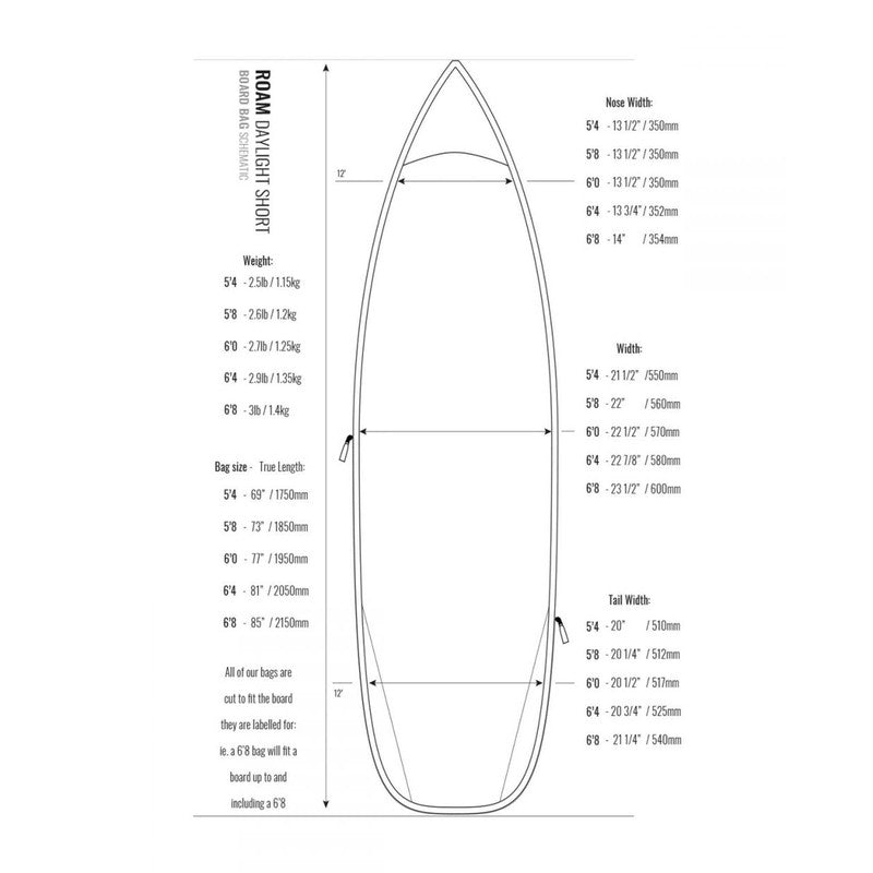 Roam Daylight Shortboard Boardbag 5'8'' - silver/black/blue