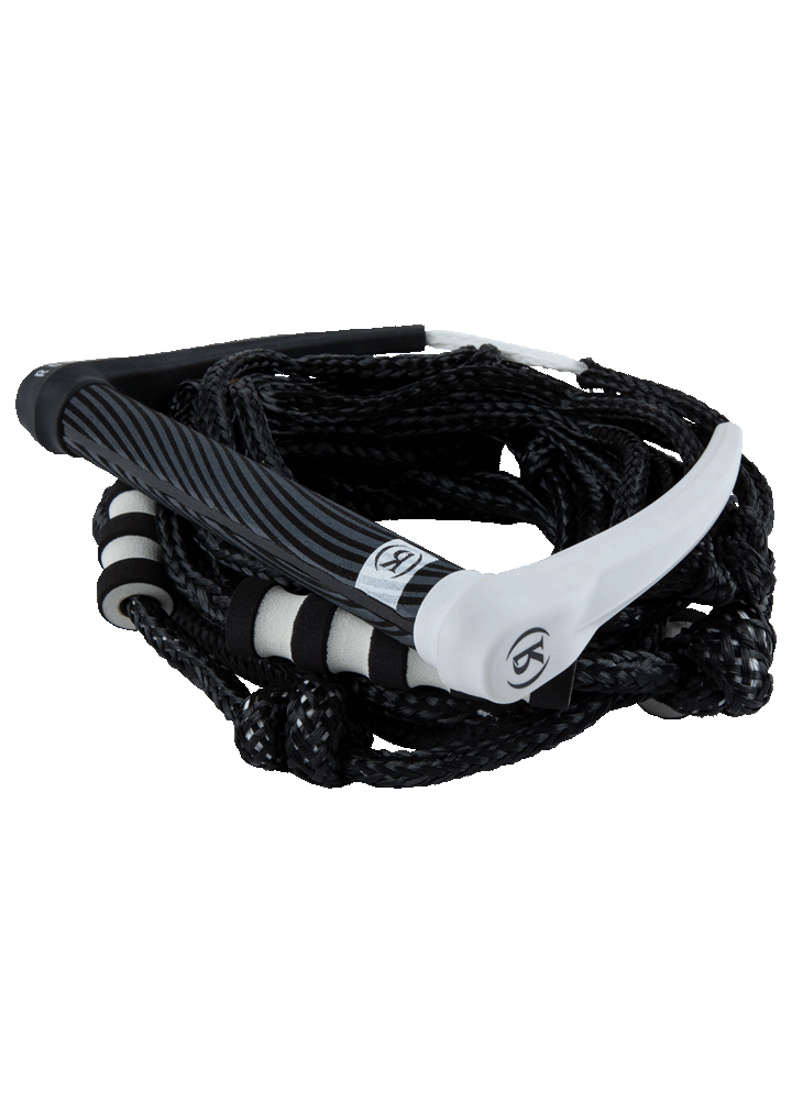 Ronix SILICONE STRETCH SURF ROPE WITH HANDLE - Black / White