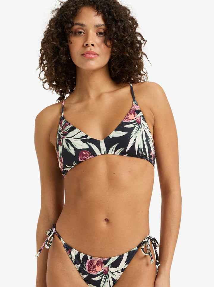 Roxy Bikini Top Pt Beach Classics Strappy Bra - anthracite wind swept floral