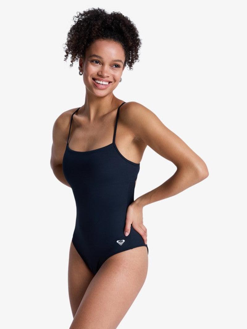 Roxy Damen Badeanzug Solid Essentials One Piece - Anthracite