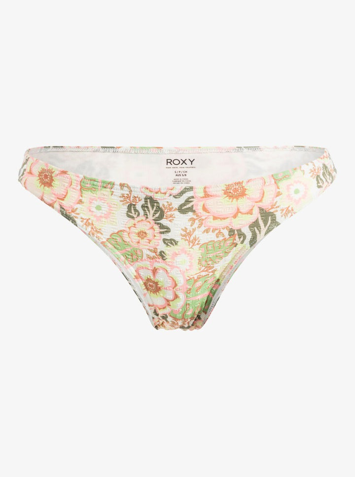 Roxy Damen Bikini Bottom Canarias - Oil Green Wild Flower Swim