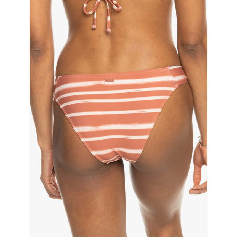 Roxy Damen Bikini Bottom Printed Beach Classic - Cedar Wood Happy Stripe