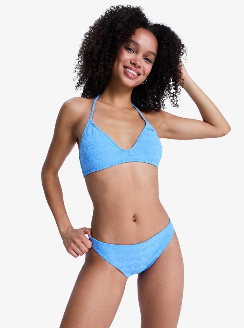 Roxy Damen Bikini Paradise Wave Moderate - Silver Lake Blue Make A Splash