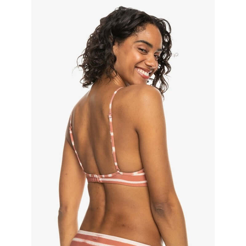 Roxy Damen Bikini Printed Beach Classics - Cedar Wood Happy Stripe