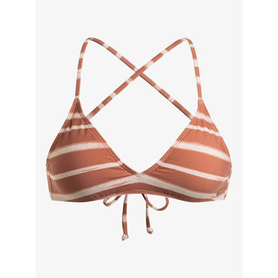 Roxy Damen Bikini Printed Beach Classics Strappy Bra- Cedar Wood Happy Stripe