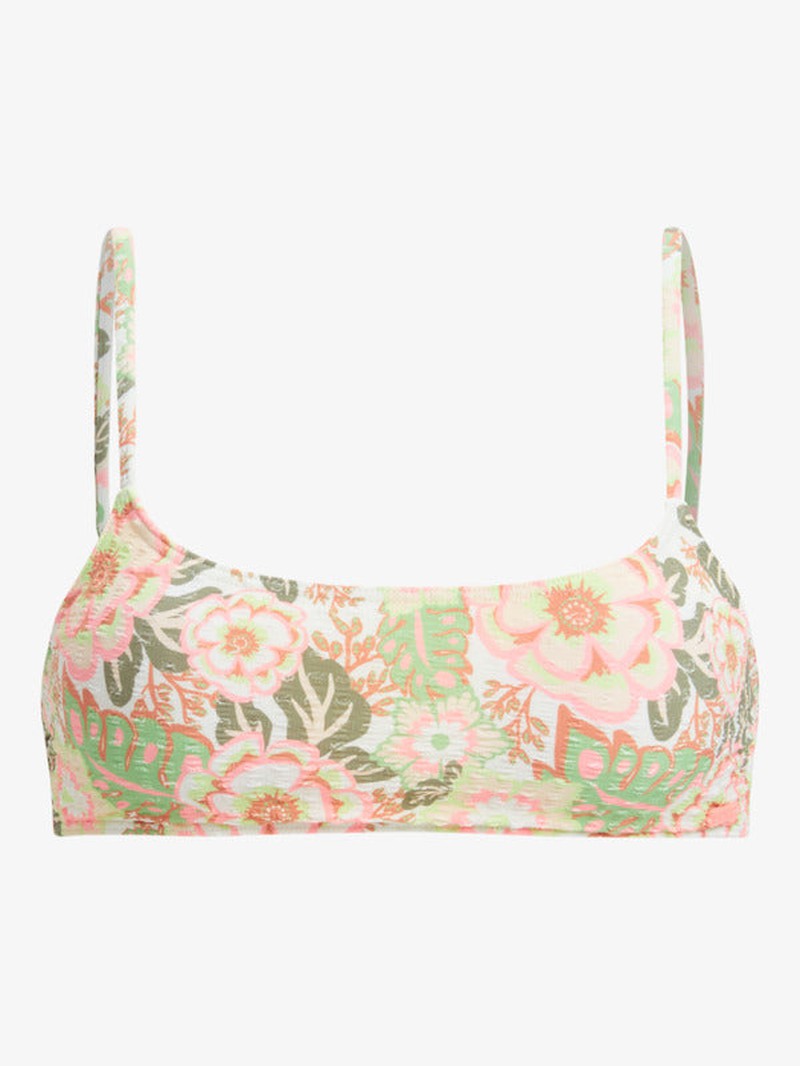 Roxy Damen Bikini Top Canarias - Oil Green Wild Flower Swim