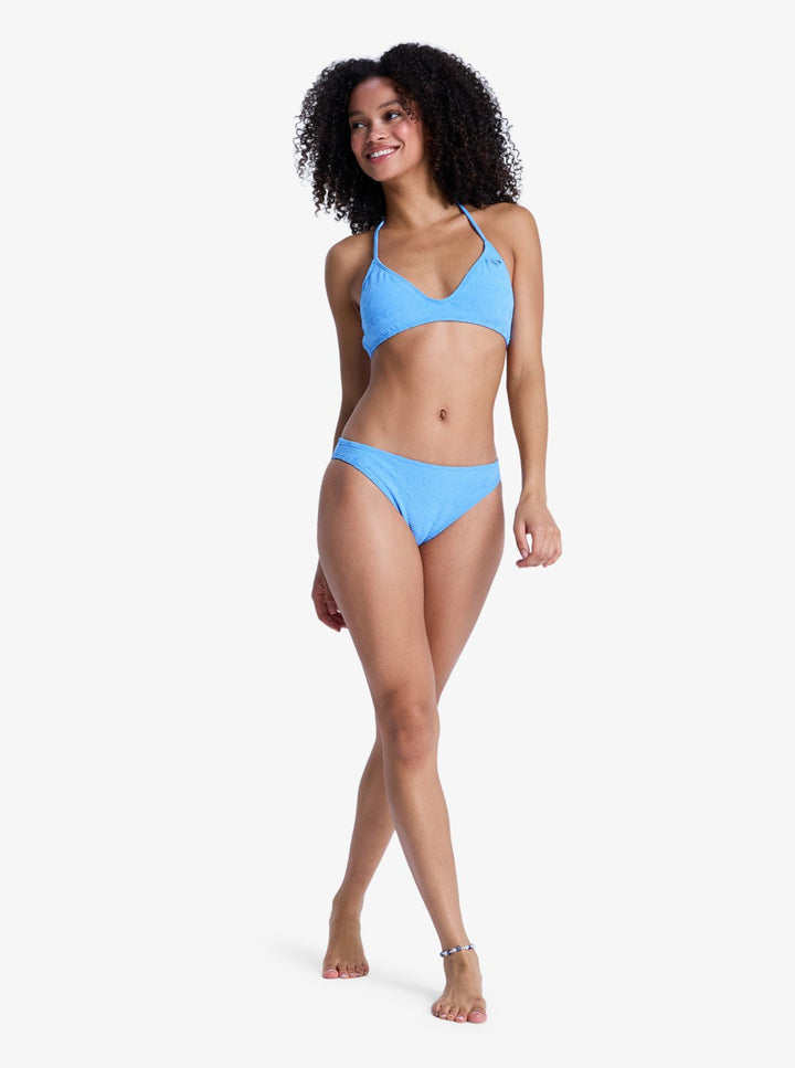 Roxy Damen Bikini Top Paradise Wave Tri - Silver Lake Blue Make a Splash