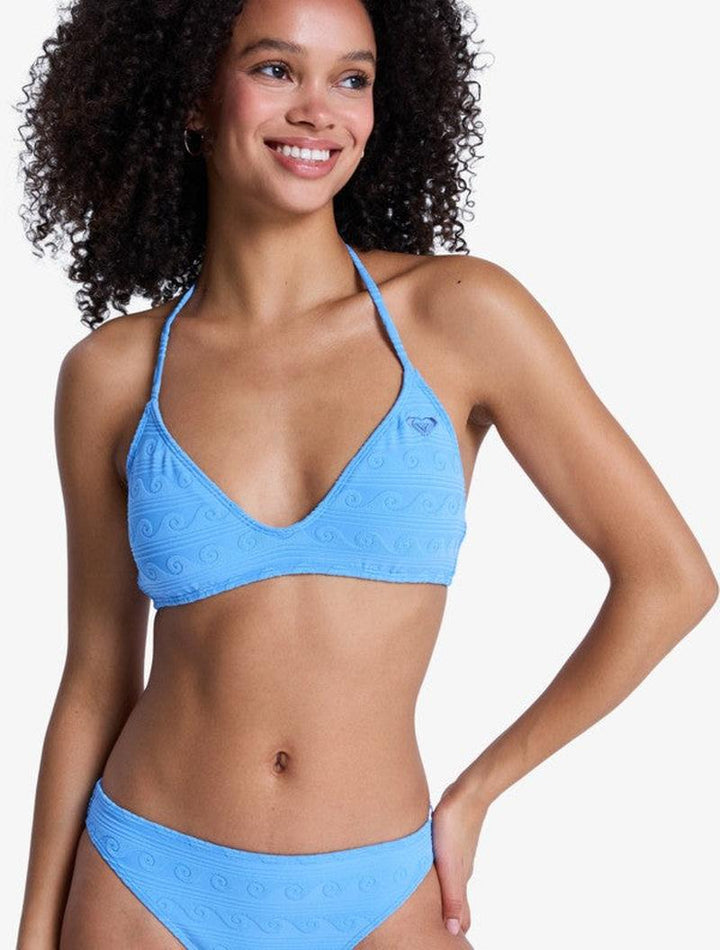 Roxy Damen Bikini Top Paradise Wave Tri - Silver Lake Blue Make a Splash