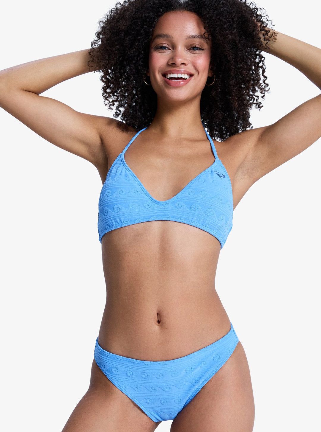 Roxy Damen Bikini Top Paradise Wave Tri - Silver Lake Blue Make a Splash