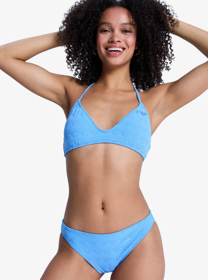 Roxy Damen Bikini Top Paradise Wave Tri - Silver Lake Blue Make a Splash