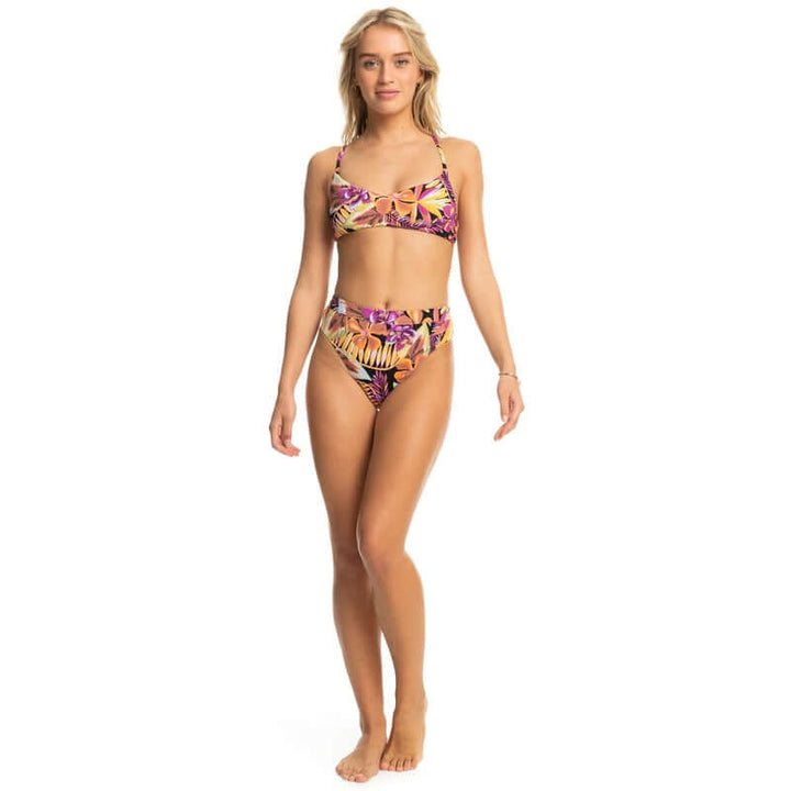 Roxy Damen Bikini Top Printed Beach Classics - anthracite hot tropics swim ax