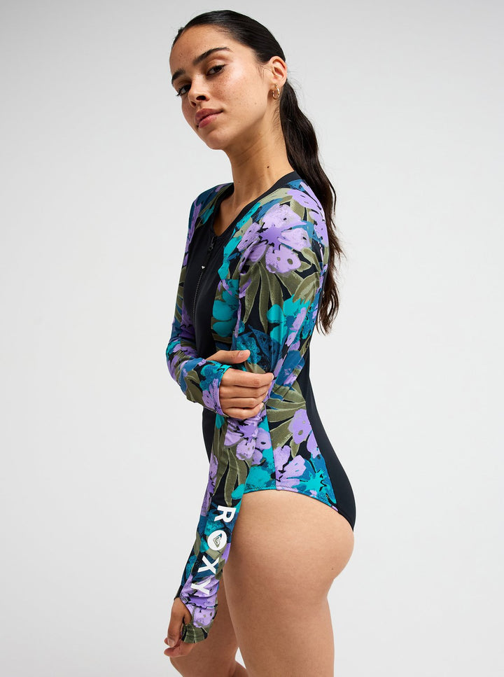 Roxy Damen Bodysuit Active Langarm FZ - Viola Golden Gal S