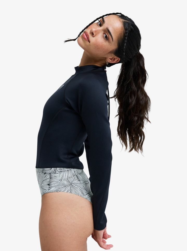 Roxy Damen Bodysuit Pro Surf Langarm - Anthracite Popiscus