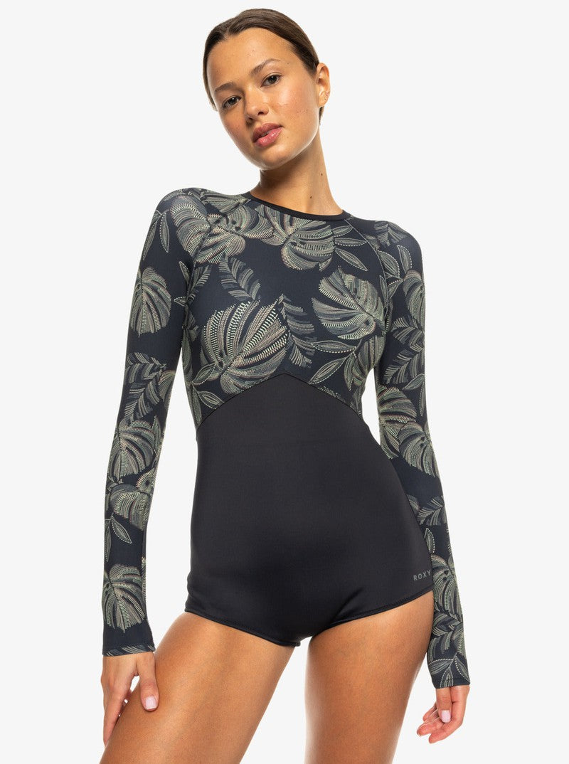 Roxy Damen Bodysuit Pro Wave Onesie - anthracite the palms wetsuit