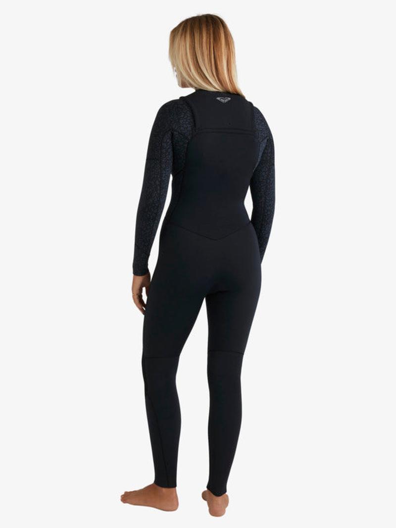 Roxy Damen Neoprenanzug 4/3mm Swell Natural Frontzip - Animal Print
