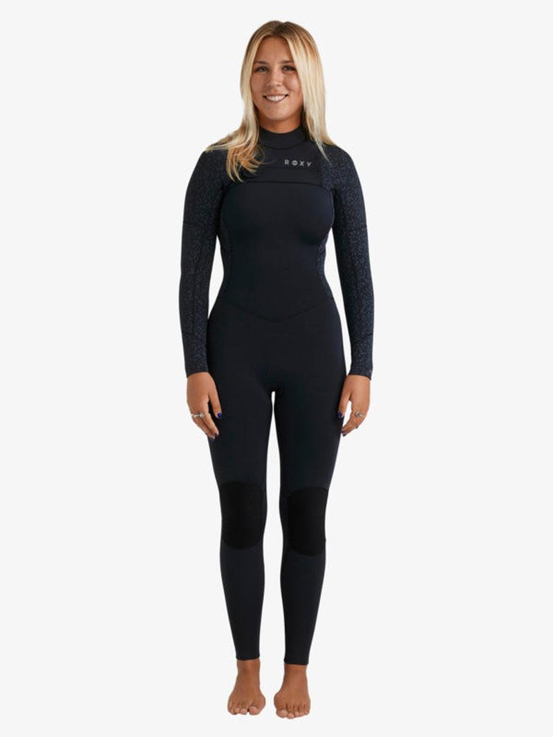 Roxy Damen Neoprenanzug 4/3mm Swell Natural Frontzip - Animal Print