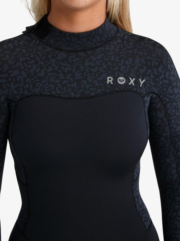 Roxy Damen Neoprenanzug 5/4mm Swell Natural Backzip - Animal Print