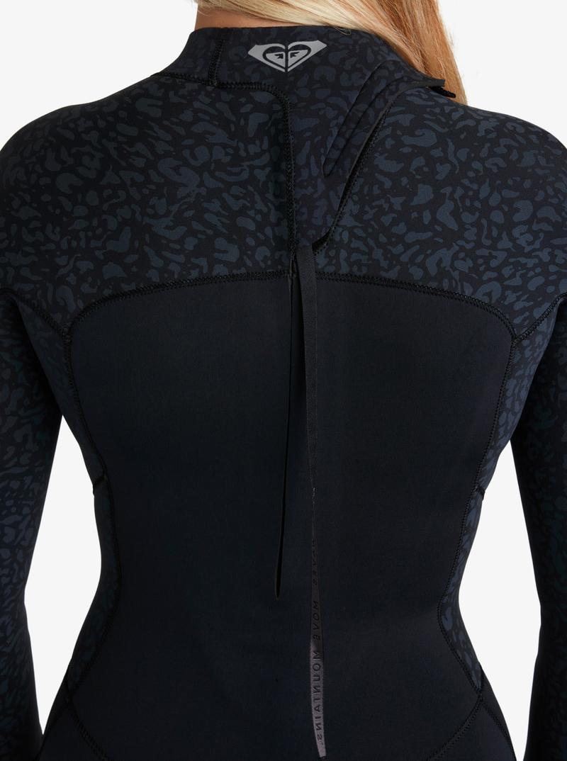 Roxy Damen Neoprenanzug 5/4mm Swell Natural Backzip - Animal Print