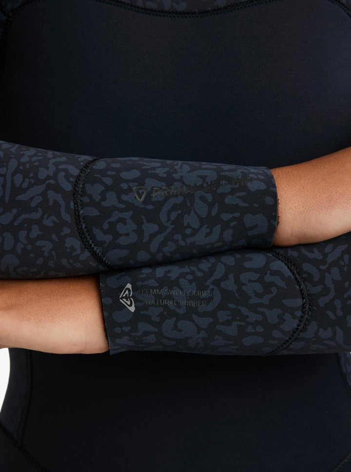 Roxy Damen Neoprenanzug 5/4mm Swell Natural Backzip - Animal Print