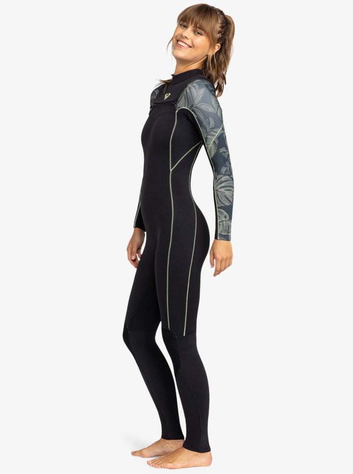 Roxy Damen Neoprenanzug Elite 4/3mm Chestzip - Anthracite The Palms Wetsuit