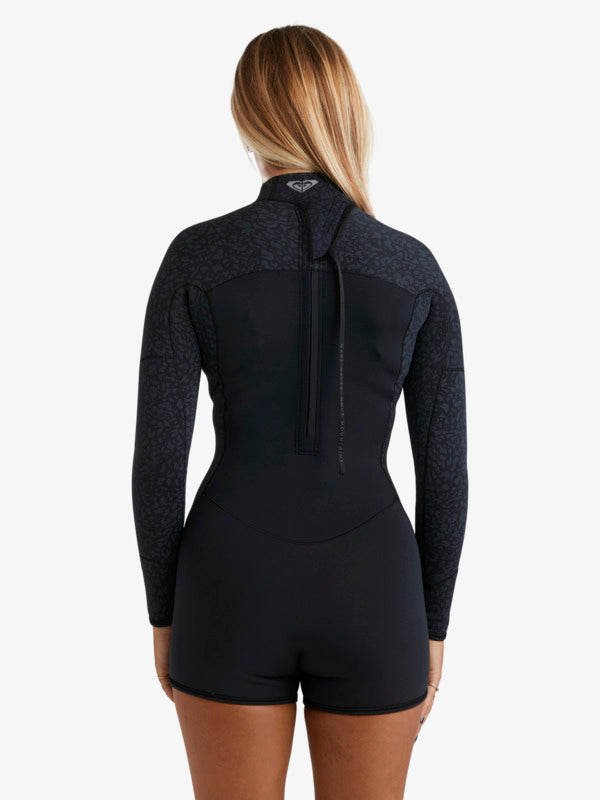 Roxy Damen Springsuit 2/2mm Swell Natural Backzip - animal print