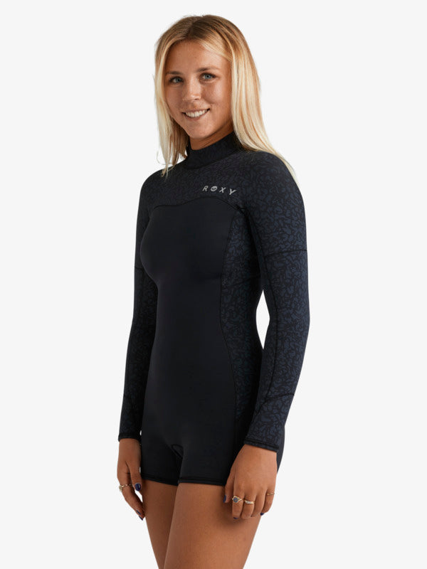 Roxy Damen Springsuit 2/2mm Swell Natural Backzip - animal print
