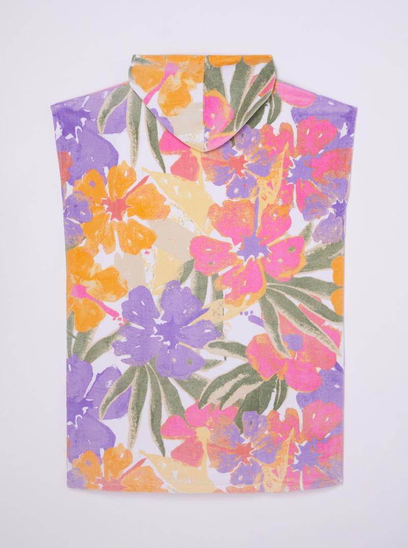Roxy Poncho Stay Magical Printed - Cloud Dancer Hazey Hibiscus