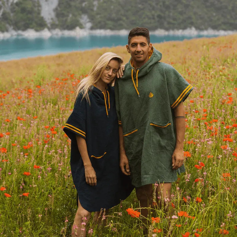 Saint Jacques Poncho Waffle - kaki / mustard