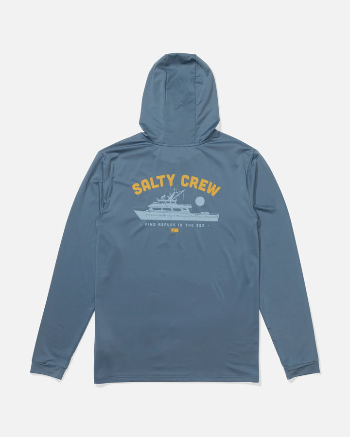 Salty Crew Herren Lycra Overnight Hood Langarm - pilot