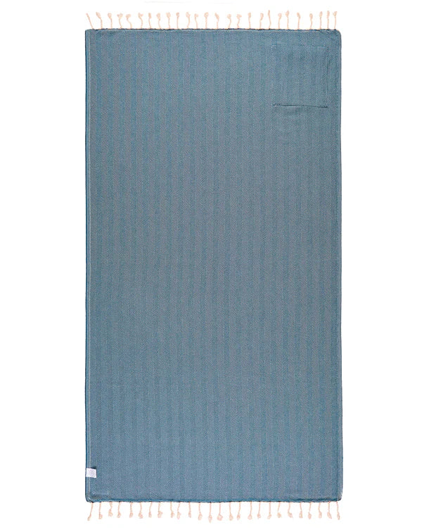 Sand Cloud Badetuch Herring With Zip Pocket - Legion Blue