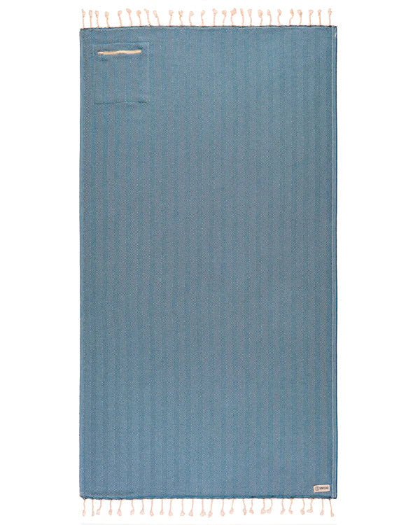 Sand Cloud Badetuch Herring With Zip Pocket - Legion Blue