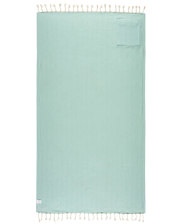 Sand Cloud Badetuch Herring With Zip Pocket - cameo green