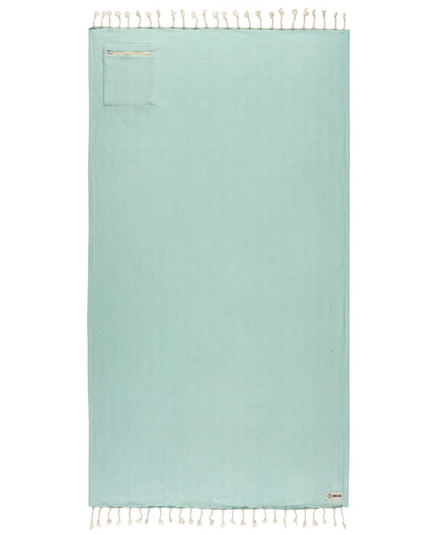 Sand Cloud Badetuch Herring With Zip Pocket - cameo green