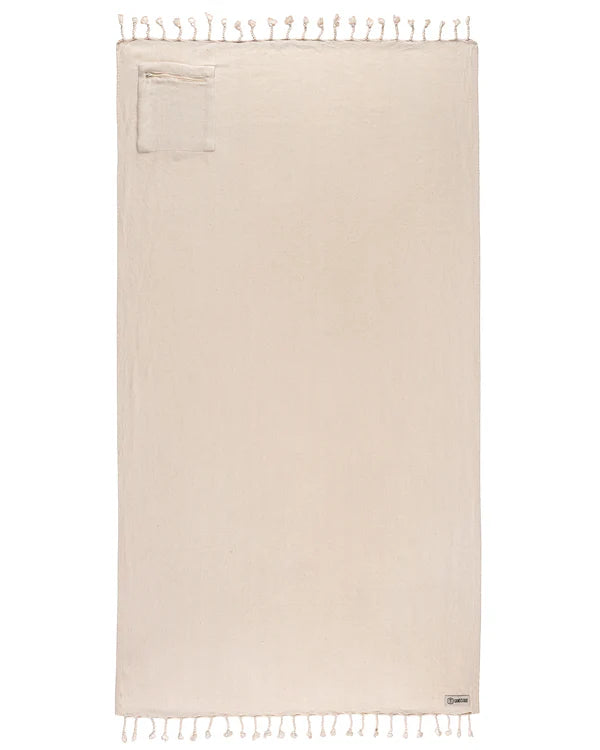 Sand Cloud Badetuch Herring With Zip Pocket - natural