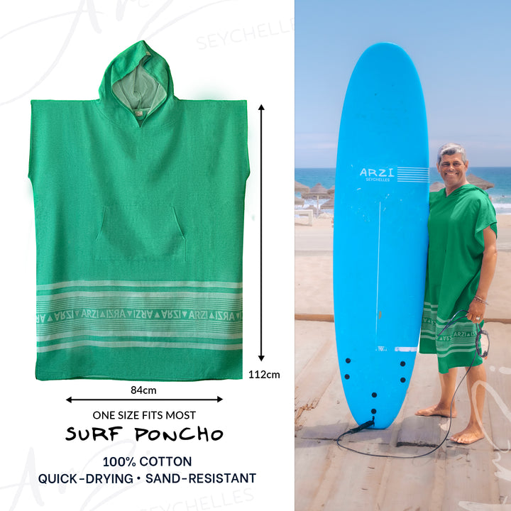Arzi Hooded Poncho - CocoVert Green