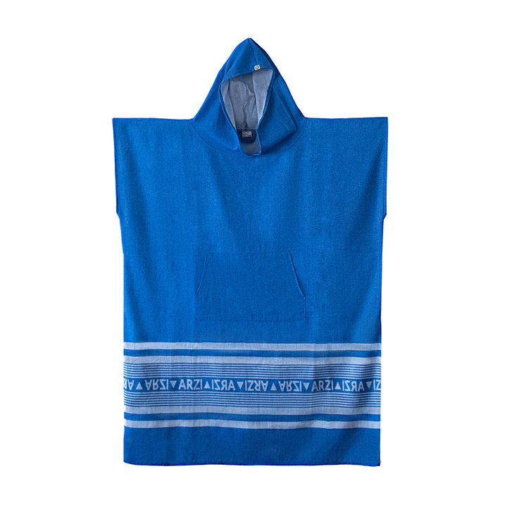 Arzi Hooded Poncho - Sky Blue