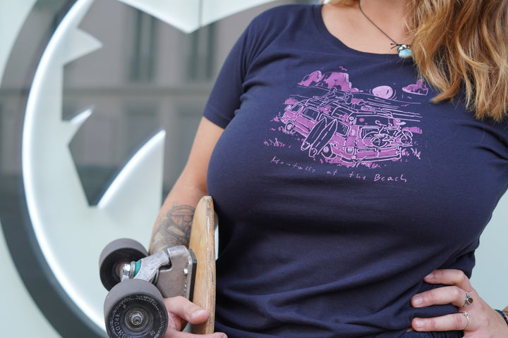 Surfari Damen T-Shirt Beach - dark blue