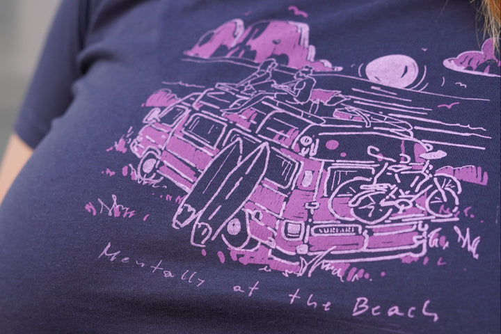 Surfari Damen T-Shirt Beach - dark blue