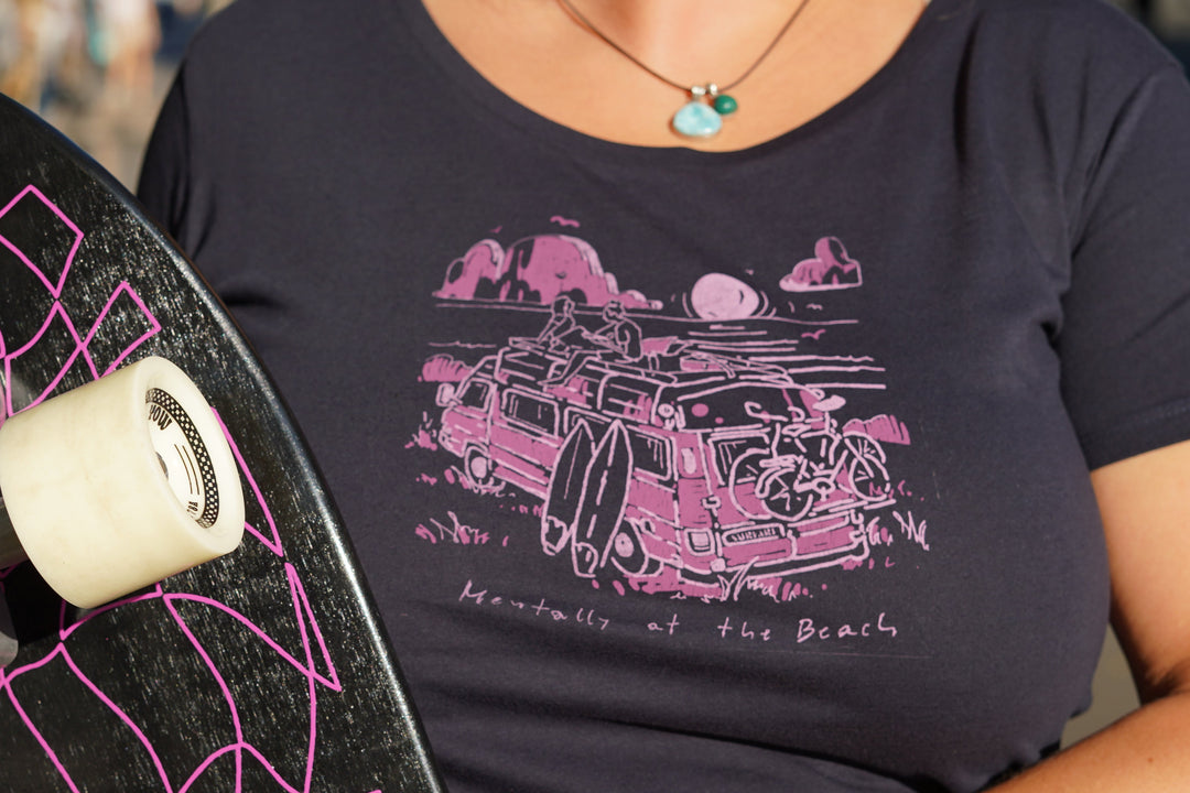 Surfari Damen T-Shirt Beach - dark blue
