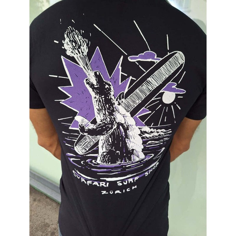Surfari Herren T-Shirt Godzilla - navy