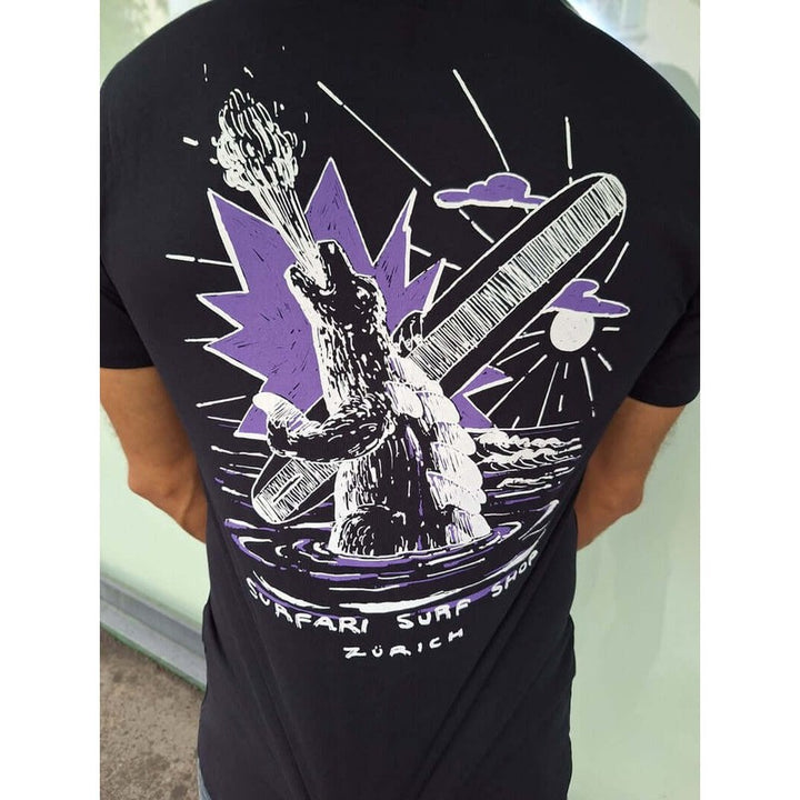 Surfari Herren T-Shirt Godzilla - navy