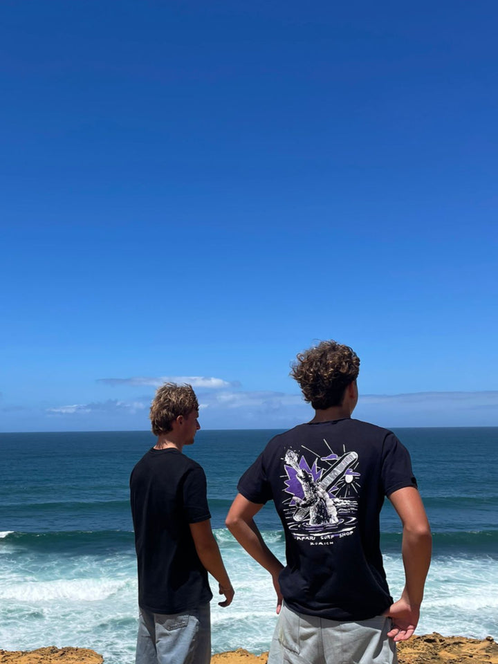 Surfari Herren T-Shirt Godzilla - navy