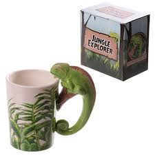 Tasse aus Keramik mit geformtem Henkel Jungle Explorer - Chameleon